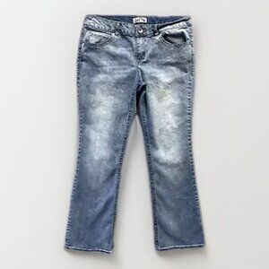 LEI Jeans Womens 13 Short Blue Ashley Low Rise Bootcut Flap Pockets‎ Y2K